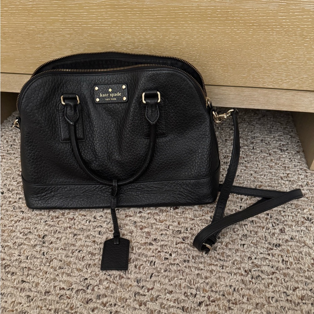 Kate Spade Black Textured Satchel
